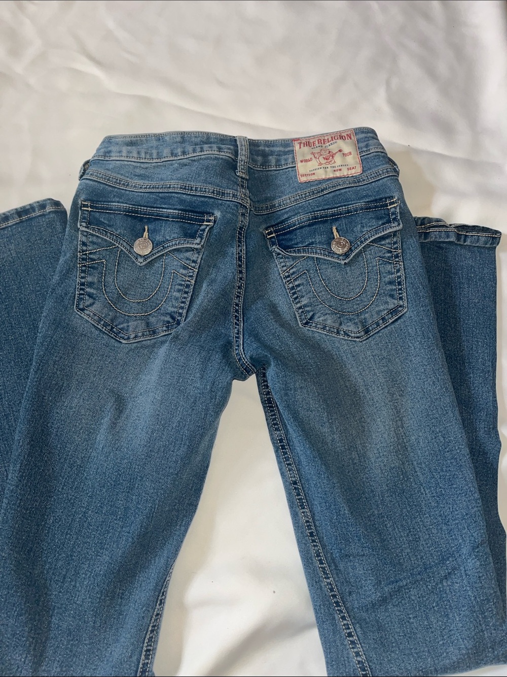 True Religion Women's Light Blue Back-Pocket Skinny Jeans